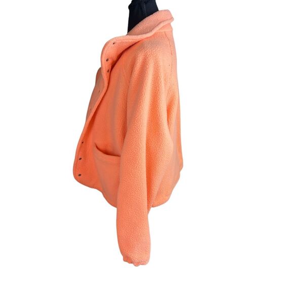 Pol neon orange Nellie Sherpa cropped snap button up jacket Medium - Picture 6 of 9